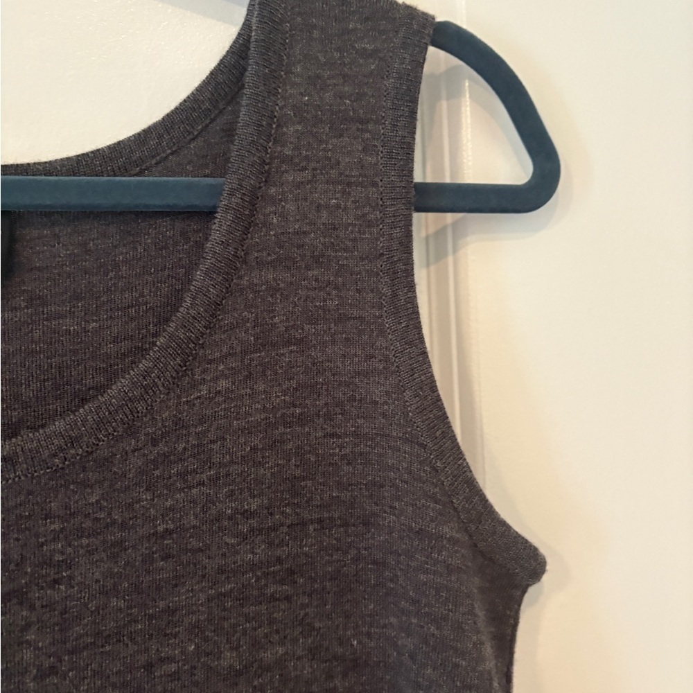 Vintage Carole Little Gray Cottagecore Lagenlook Sleeveless Pocket Dress PM - Picture 6 of 10